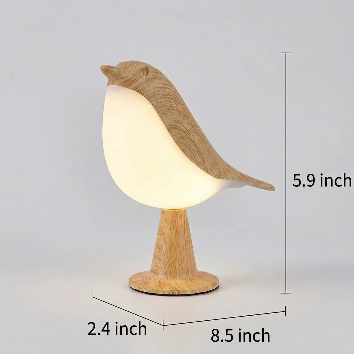 Three touch light modes: warm, neutral, bright