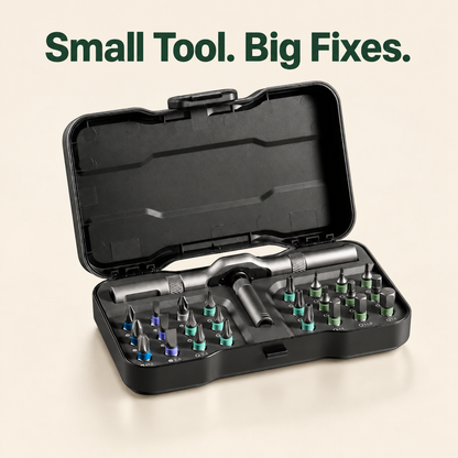 MultiTool Set — High-Torque T-Handle Ratchet Screwdriver Kit