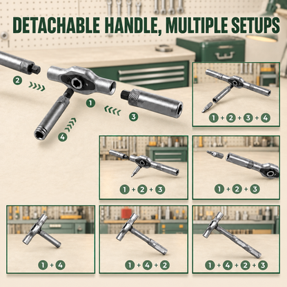 MultiTool Set — High-Torque T-Handle Ratchet Screwdriver Kit