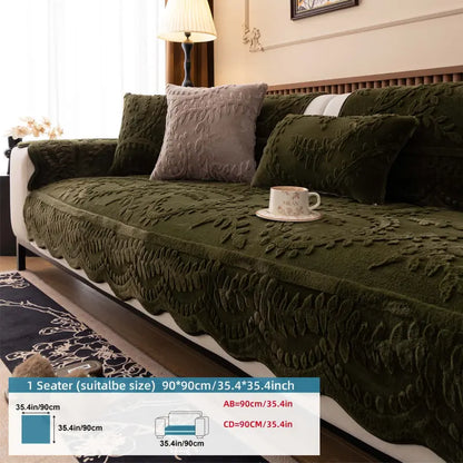 [Black Friday] 1-Piece Embossed Plush SofaCover, Thick Non-Slip Pet-Friendly CouchProtector Throw for 2- and 3-Seater Sofas