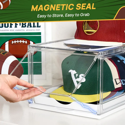 Magnetic drop-front door