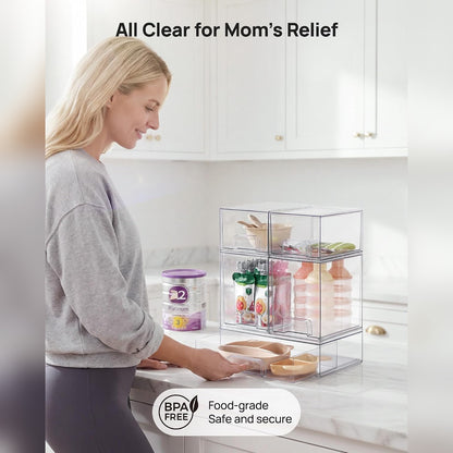 Anti-slip silicone pads keep the stack steady
