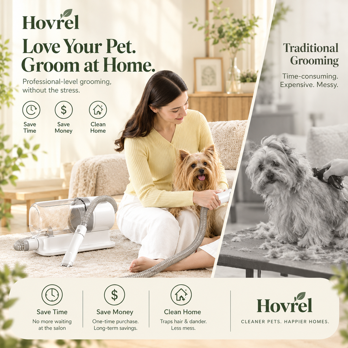 Groom at home with Hovrel — save time, save money, clean home