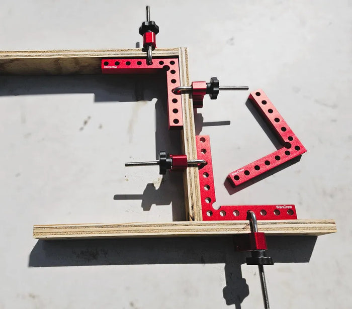 Customer photo - clamps squaring a plywood box