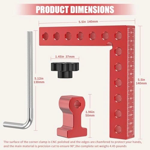 Corner clamp dimension diagram