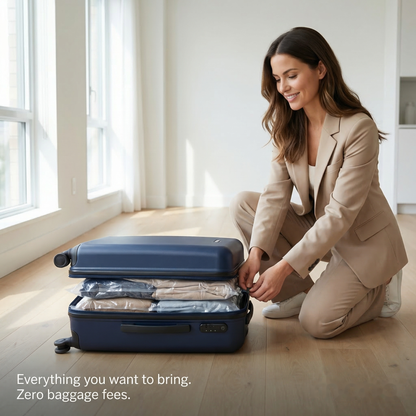 Woman packing with VacPack Pro at home